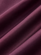 Burgundy satin mini dress with a chic square neck and silky, diagonally folded texture.