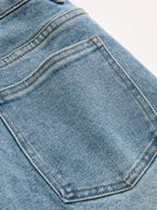 Asymmetric High-Rise Jeans with Straight Leg Cut