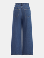 Asymmetrical Wide-Leg Denim Pants