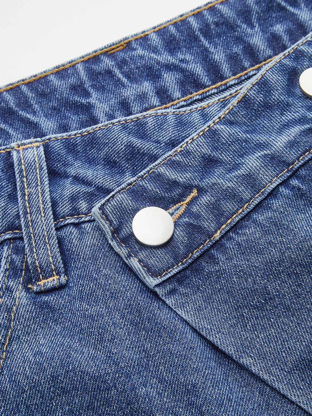 Asymmetrical Wide-Leg Denim Pants