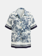Toile Patterned Shirt with Coordinating Wide-Leg Trousers