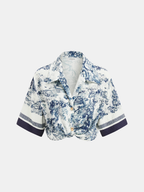 Toile Patterned Shirt with Coordinating Wide-Leg Trousers