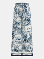 Toile Patterned Shirt with Coordinating Wide-Leg Trousers