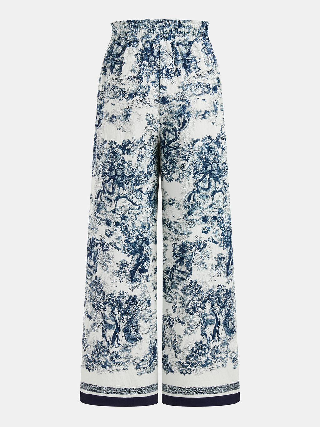 Toile Patterned Shirt with Coordinating Wide-Leg Trousers