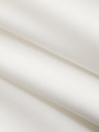 White textured fabric on Square Neckline Dress, pleated detail and chic diagonal weave pattern.